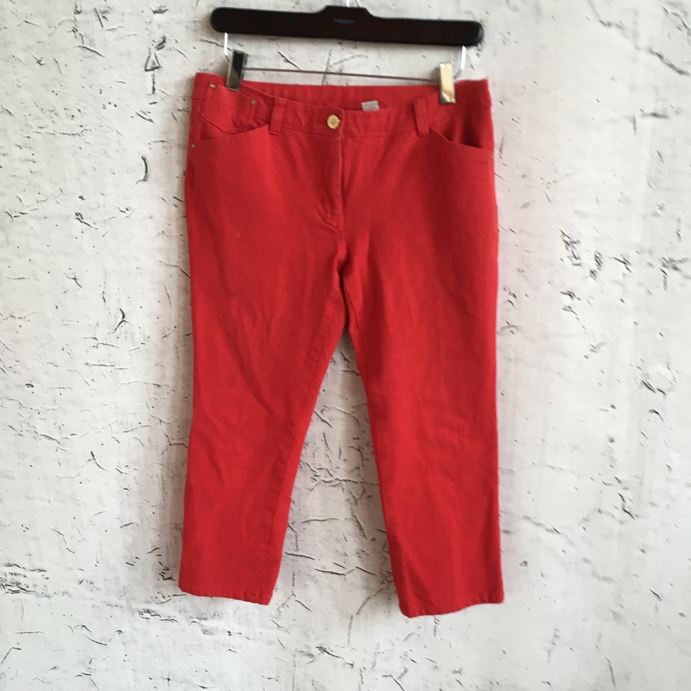 CHICOS SO SLIMMING RED CAPRIS 0P